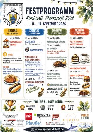 Programm: Kirchweih Marktsteft 2026